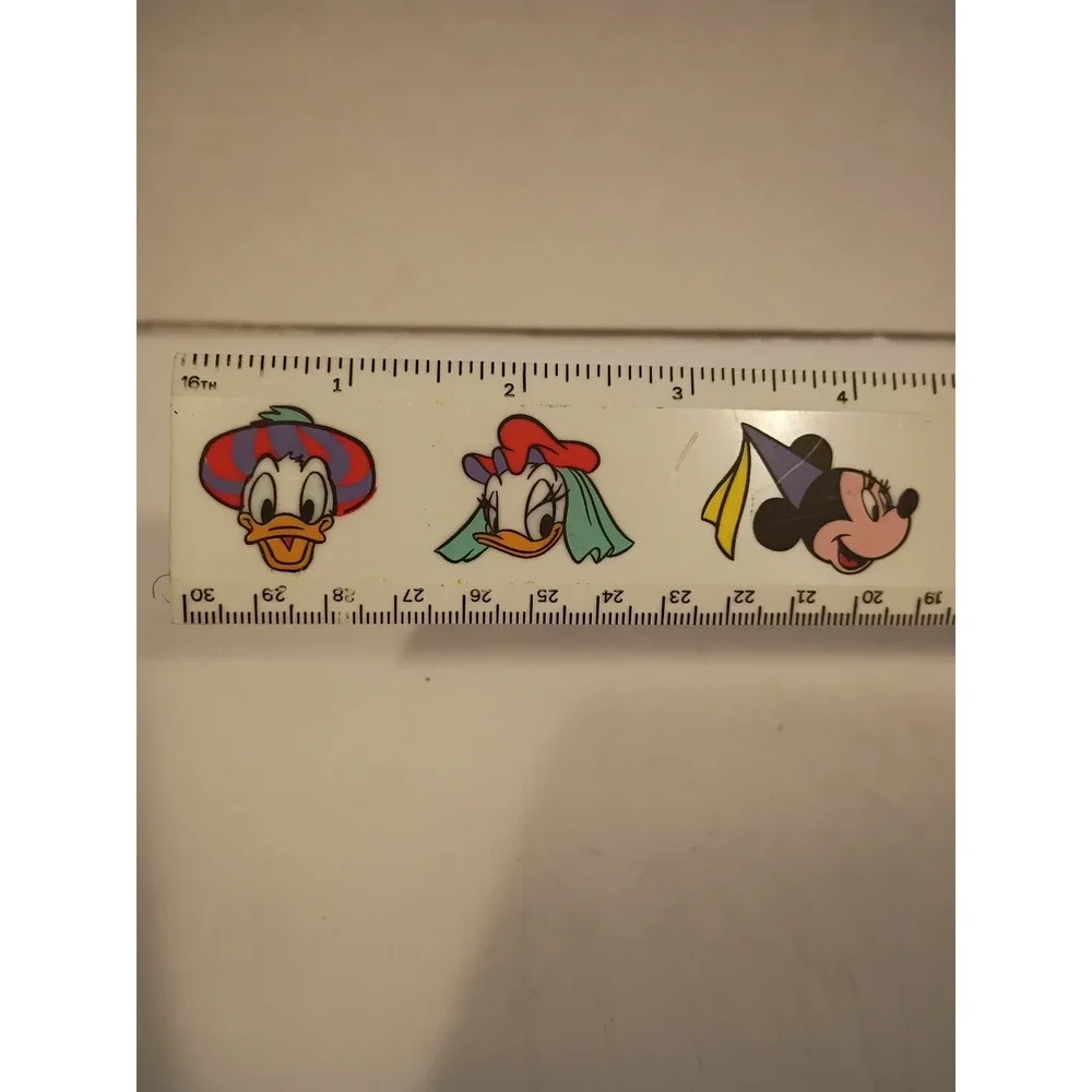 Vintage Disney Mickey Mouse & Friends 12 Inch Plastic Ruler Retro Stationery